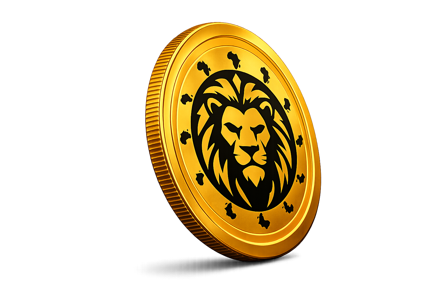 $AMEM golden coin, angled view